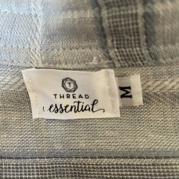 Thread Essentials Soft Lightweight Stripe Linen Jacket M Blue White 9730 - Picture 8 of 10